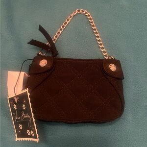 Vera Bradley Black Quilted Clutch with Chain Strap